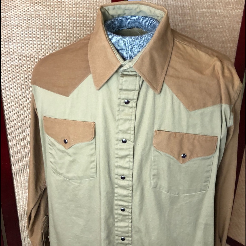 Drysdales Western Wear Long Sleeve Button Up Shirt Classic Fit Long Tail large